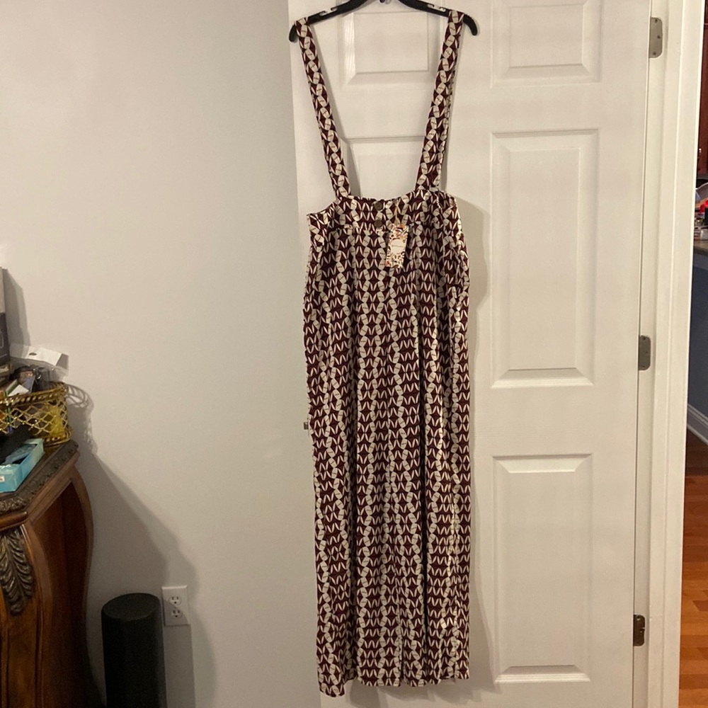Gimmicks by Buckle wide leg patterned suspender pants size XL BNWT